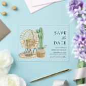 Waterverf Boho Cactus Wedding Save the Date Acryl Uitnodigingen (Insitu (Huwelijk))