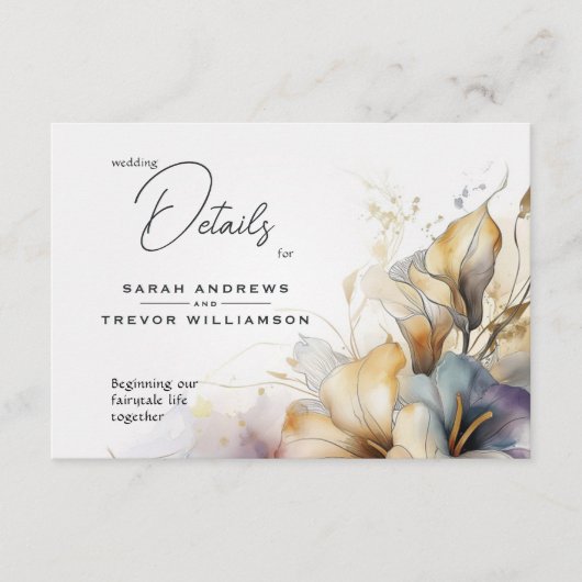 Waterverf Boho Calla Lily Floral Informatiekaartje (Voorkant)