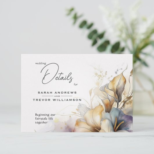 Waterverf Boho Calla Lily Floral Informatiekaartje (Staand voorkant)