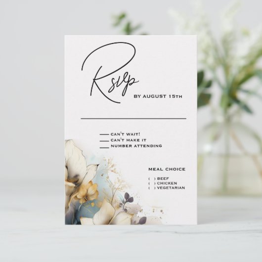 Waterverf Boho Calla Lily Floral RSVP Kaartje (Staand voorkant)