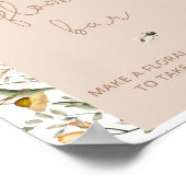 Waterverf Boho Chic Bloemen Bloemen Bar Poster (Hoek)