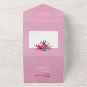 Waterverf Boho Chic Bloemen Bruiloft All In One Uitnodiging (Buitenkant)