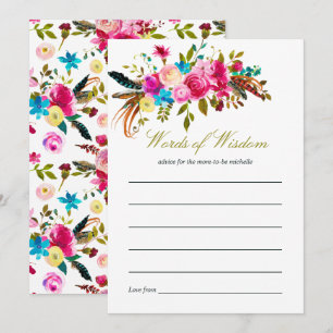 Waterverf Boho Chic Bloemige Baby Shower Moeder Ad Kaart