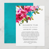 Waterverf Boho Chic Bloemige Beperkte Gastlijst Aankondiging (Voorkant / Achterkant)