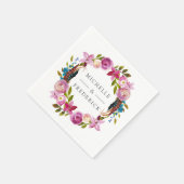 Waterverf Boho Chic Bloemige Bruiloft Servet (Hoek)