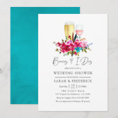 Waterverf Boho Chic Bloemige Drankjes Voor De I Do Kaart (Voorkant / Achterkant)