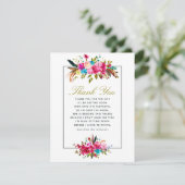 Waterverf Boho Chic Floral Baby shower Hartelijk d Bedankkaart (Staand voorkant)