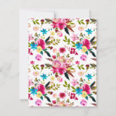 Waterverf Boho Chic Floral Baby shower Hartelijk d Bedankkaart (Achterkant)