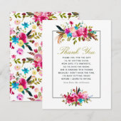 Waterverf Boho Chic Floral Baby shower Hartelijk d Bedankkaart (Voorkant / Achterkant)