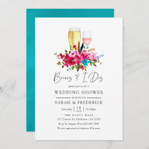 Waterverf Boho Chic Floral Brews voor I Dos Kaart