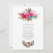 Waterverf Boho Chic Floral Celebration of Life Kaart (Voorkant)