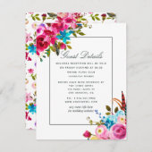 Waterverf Boho Chic Floral gastgegevens Informatiekaartje (Voorkant / Achterkant)