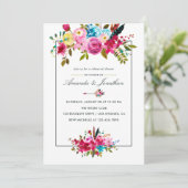 Waterverf Boho Chic Floral repesal Dinner Kaart (Staand voorkant)