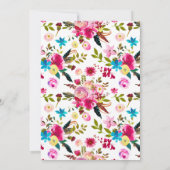 Waterverf Boho Chic Floral repesal Dinner Kaart (Achterkant)