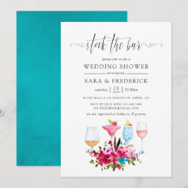 Waterverf Boho Chic Floral Stock de Bar Kaart