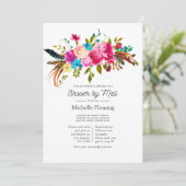 Waterverf Boho Chic Floral Vrijgezellenfeest per p Kaart (Staand voorkant)