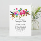 Waterverf Boho Chic Floral Vrijgezellenfeest per p Kaart (Staand voorkant)