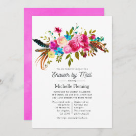 Waterverf Boho Chic Floral Vrijgezellenfeest per p Kaart