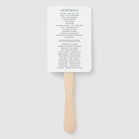 Waterverf Boho Chic Floral Wedding Programma Handwaaier (Achterkant)