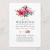 Waterverf Boho Chic Floral Wedding Programmakaart (Voorkant)