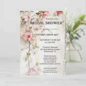 Waterverf Boho Chic Roze Bloemen Vrijgezellenfeest Kaart (Staand voorkant)