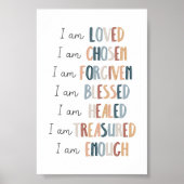 Waterverf boho Christelijke kinder bevestiging pos Poster (Voorkant)