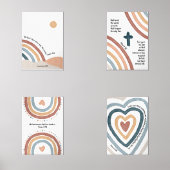 Waterverf Boho Christelijke kinder Bijbel Verse Se Muurkunst Sets (Voorkant)