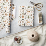 Waterverf Boho Christmas Botanical Cottagecore Cadeaupapier<br><div class="desc">Een modern en elegant kerstinpakpapier met waterverf botanisch groen bestaande uit kerstpijnbomen,  bladeren,  cadeau,  gedroogde citrus,  sokken en houtschors voor een boho cottagecore vibe.</div>