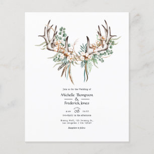 Waterverf Boho Cotton en Eucalyptus Boho Wedding Flyer