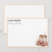 Waterverf Boho Cowgirl Boots Business Note Kaart Notitiekaartje (Voorkant / Achterkant)