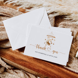 Waterverf Boho crèche baby shower dank u wel! Kaart