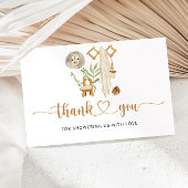 Waterverf Boho crèche baby shower dank u wel! Kaart