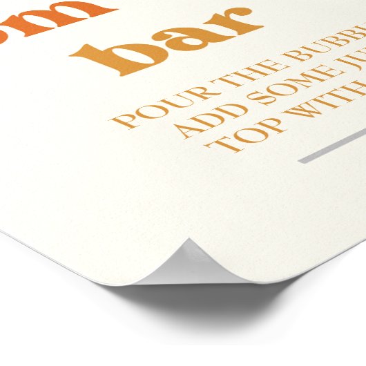 Waterverf Boho Custom Retro Sun Momosa Bar Sign Poster (Hoek)