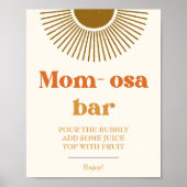 Waterverf Boho Custom Retro Sun Momosa Bar Sign Poster (Voorkant)