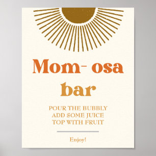 Waterverf Boho Custom Retro Sun Momosa Bar Sign Poster