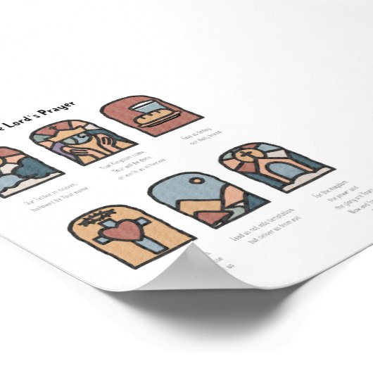 Waterverf Boho de Heer gebed poster (Hoek)