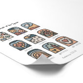 Waterverf boho de vrucht van het gedistilleerde po poster (Hoek)