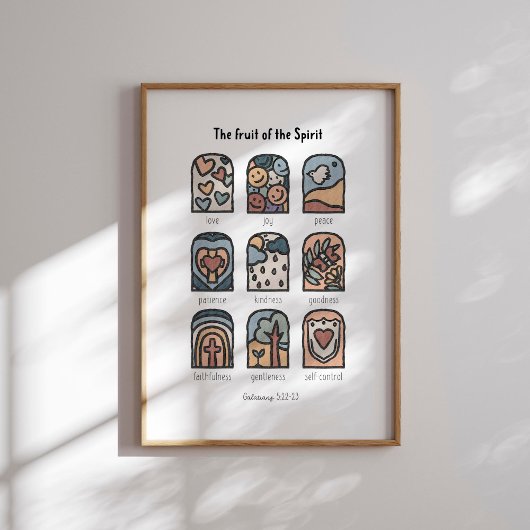 Waterverf boho de vrucht van het gedistilleerde po poster