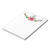 Waterverf Boho Deer Antler Floral Notitieblok (Linkerzijde)