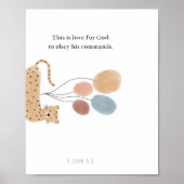 waterverf Boho Dier kinder Bijbel Verse poster (Voorkant)