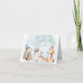 Waterverf Boho Dieren Baby shower Dank u Bedankkaart (Voorkant)
