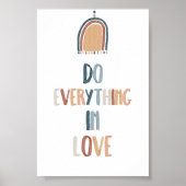 Waterverf boho Doe alles in liefde poster (Voorkant)