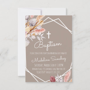Waterverf Boho Doop Gelijst Baby Toewijding Kaart