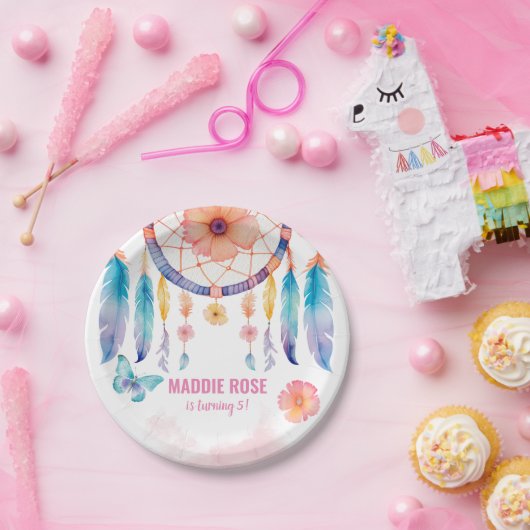 Waterverf Boho Dreamcatchers Papieren Bordje (Feest)