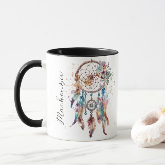 Waterverf Boho Droomvanger Mok (Met donut)