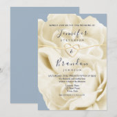 Waterverf Boho Dusty Blue Wedding Uitnodiging (Voorkant / Achterkant)