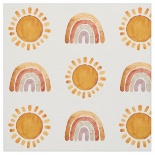 Waterverf Boho Earthy Rainbow en Sun Stof