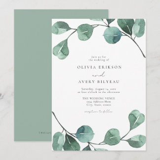 Waterverf Boho Eucalyptus Greenery Wedding Kaart