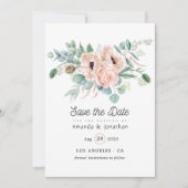 Waterverf Boho Eucalyptus Poppy Wedding Save The Date (Voorkant)