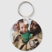 Waterverf Boho Feather en Floral Wreatfoto Sleutelhanger (Achterkant)